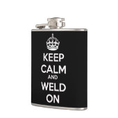 Behalten Sie Ruhe und schweißen Sie auf Flasche Flachmann (Links)