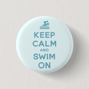 Behalten Sie Ruhe und schwimmen Sie auf lustigem Button