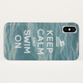 Behalten Sie Ruhe und schwimmen Sie auf lustigem Case-Mate iPhone Hülle (Rückseite (Horizontal))