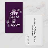 Behalten Sie Ruhe und seien Sie glücklich Visitenkarte (Vorne/Hinten)