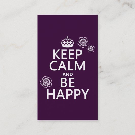 Behalten Sie Ruhe und seien Sie glücklich Visitenkarte (Vorderseite)