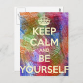 Behalten Sie Ruhe und seien Sie Ihr Regal Postkarte (Vorne/Hinten)