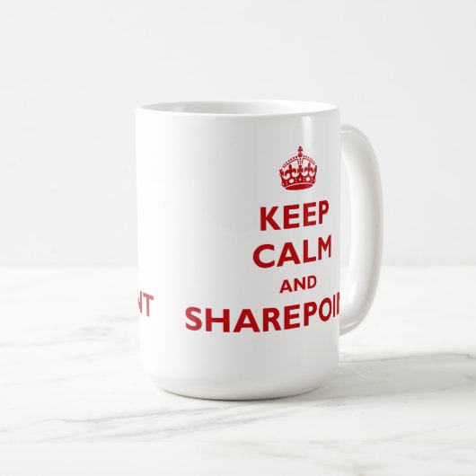 Behalten Sie Ruhe und SharePoint - Tasse (VorderseiteRechts)
