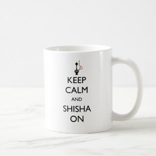 Behalten Sie Ruhe und Shisha an Kaffeetasse