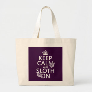 Behalten Sie Ruhe und Sloth an Jumbo Stoffbeutel