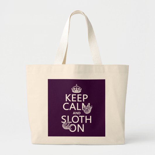 Behalten Sie Ruhe und Sloth an Jumbo Stoffbeutel (Vorne)