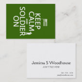 Behalten Sie Ruhe und Soldaten auf (US-Flagge) Visitenkarte (Vorne/Hinten)