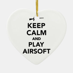 Behalten Sie Ruhe und Spiel Airsoft Keramikornament