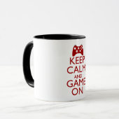 Behalten Sie Ruhe und Spiel an Tasse (Vorderseite Links)