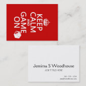 Behalten Sie Ruhe und Spiel an - Würfel - alle Visitenkarte (Vorne/Hinten)