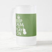 Behalten Sie Ruhe und Spiel auf (Cello) Mattglas Bierglas (Vorderseite Links)