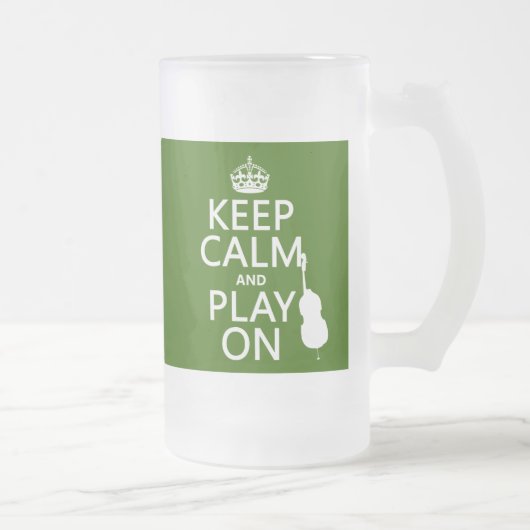 Behalten Sie Ruhe und Spiel auf (Cello) Mattglas Bierglas (Rechts)