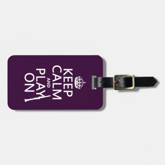 Behalten Sie Ruhe und Spiel auf (Clarinet) Gepäckanhänger (Vorderseite horizontal)