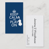 Behalten Sie Ruhe und Spiel auf (doppelter Baß) Visitenkarte (Vorne/Hinten)