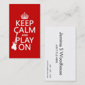 Behalten Sie Ruhe und Spiel auf (Gitarre) Visitenkarte (Vorne/Hinten)