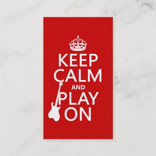 Behalten Sie Ruhe und Spiel auf (Gitarre) Visitenkarte (Vorderseite)