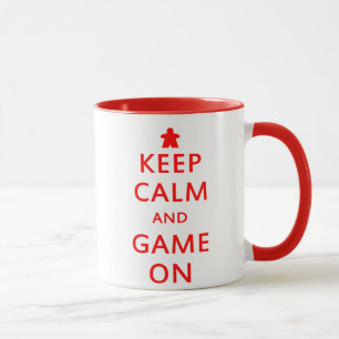 Behalten Sie Ruhe und Spiel auf Meeple Tasse