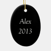 Behalten Sie Ruhe und Spiel auf schwarzer ovaler Keramik Ornament (Hinten)