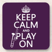 Behalten Sie Ruhe und Spiel auf (Trombone) Untersetzer (Vorderseite)