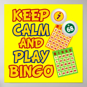Behalten Sie Ruhe-und Spiel-Bingo Poster