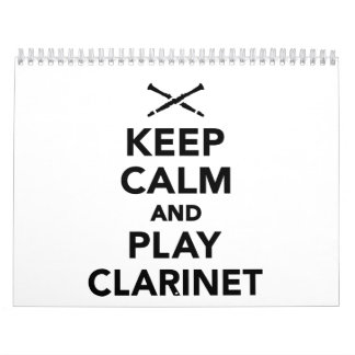 Behalten Sie Ruhe und Spiel Clarinet Kalender
