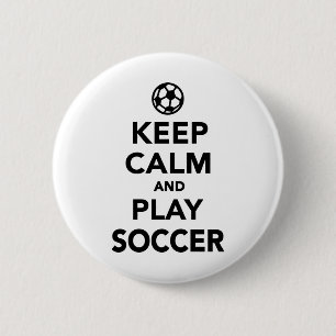 Behalten Sie Ruhe und Spiel Fußball Button