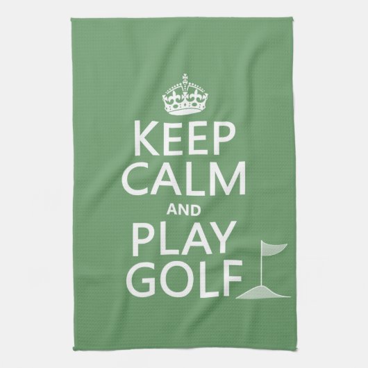 Behalten Sie Ruhe-und Spiel-Golf - alle Farben Geschirrtuch (Vertikal)
