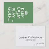 Behalten Sie Ruhe-und Spiel-Golf - alle Farben Visitenkarte (Vorne/Hinten)