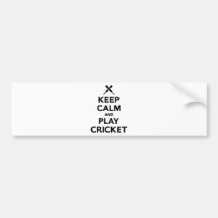 Behalten Sie Ruhe und Spiel Kricket Autoaufkleber
