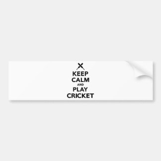Behalten Sie Ruhe und Spiel Kricket Autoaufkleber