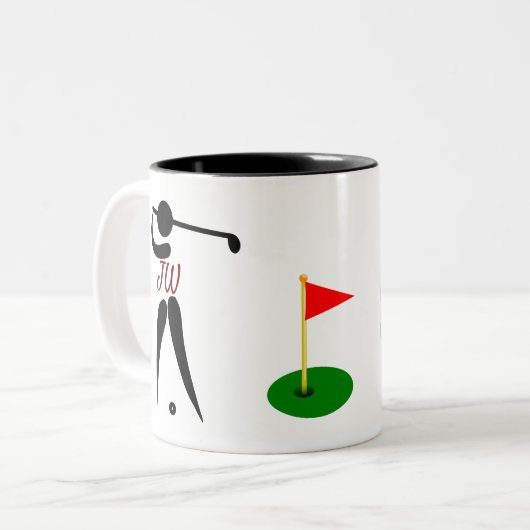 Behalten Sie Ruhe-und Spiel-personalisierte Zweifarbige Tasse (Vorderseite Links)