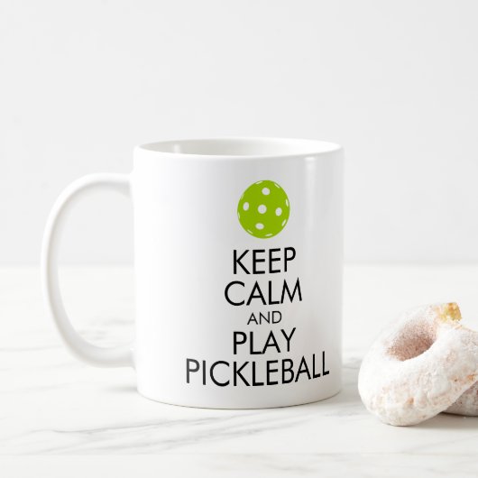 "BEHALTEN Sie RUHE UND SPIEL PICKLEBALL" Kaffeetasse (Mit Donut)