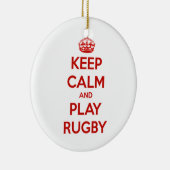 Behalten Sie Ruhe-und Spiel-Rugby Keramikornament (Rechts)