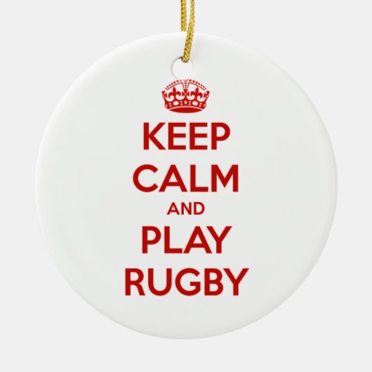 Behalten Sie Ruhe-und Spiel-Rugby Keramikornament (Vorne)