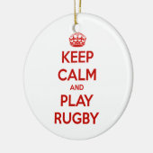 Behalten Sie Ruhe-und Spiel-Rugby Keramikornament (Links)