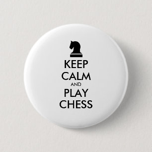 Behalten Sie Ruhe-und Spiel-Schach pinback Knöpfe Button