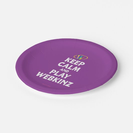 Behalten Sie Ruhe und Spiel Webkinz Pappteller (Schrägansicht)