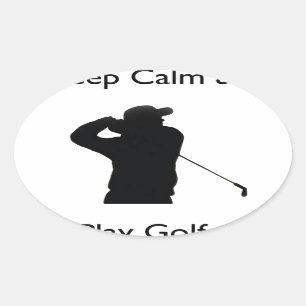 Behalten Sie Ruhe- und Spielgolf Ovaler Aufkleber