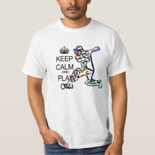 Behalten Sie Ruhe- und Spielkricket T-Shirt