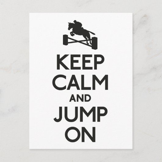 Behalten Sie Ruhe und springen Sie an Postkarte (Vorderseite)