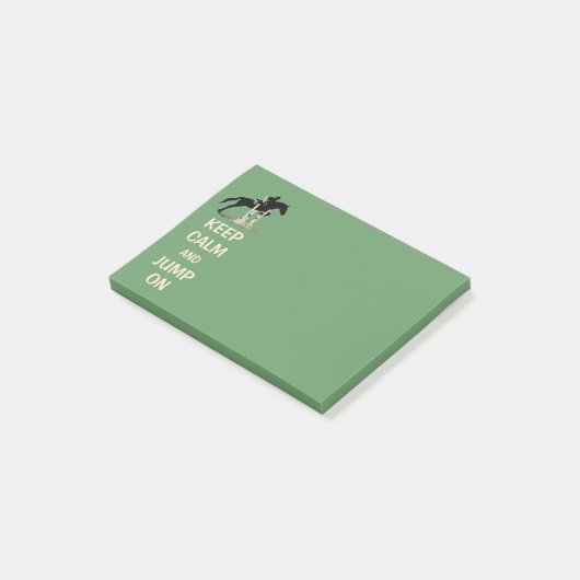 Behalten Sie Ruhe und springen Sie auf Pferd Post-it Klebezettel (angewinkelt)