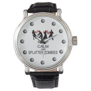 Behalten Sie Ruhe und Spritzer-Zombies Armbanduhr