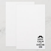 Behalten Sie Ruhe und Stache an Briefpapier (Vorne/Hinten)