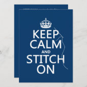 Behalten Sie Ruhe und Stich auf (alle Farben) Einladung (Vorne/Hinten)