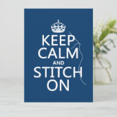 Behalten Sie Ruhe und Stich auf (alle Farben) Einladung (Stehend Vorderseite)