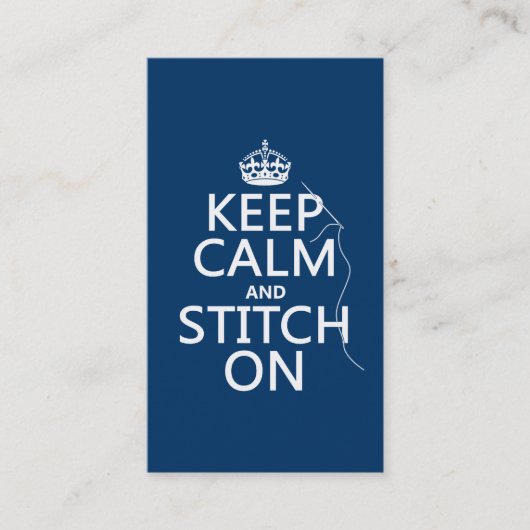 Behalten Sie Ruhe und Stich auf (alle Farben) Visitenkarte (Vorderseite)