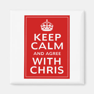 Behalten Sie Ruhe und stimmen Sie mit Chris Magnet