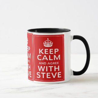 Behalten Sie Ruhe und stimmen Sie mit Steve Tasse