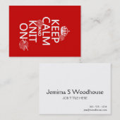 Behalten Sie Ruhe und Strick an - alle Farben Visitenkarte (Vorne/Hinten)