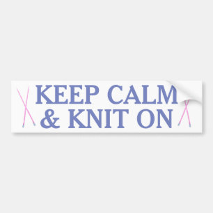 Behalten Sie Ruhe und Strick an Autoaufkleber